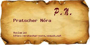 Pratscher Nóra névjegykártya