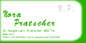 nora pratscher business card